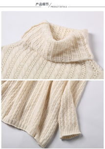 施悅名歐美女裝2018秋冬新款漏洞高領(lǐng)羊毛羊絨衫保暖針織上衣