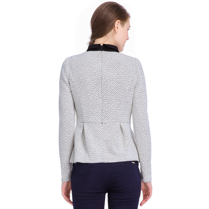 歌莉婭(GOELIA)新撞色翻領(lǐng)毛針織衫 米白色 XS 148E0E340W01XS