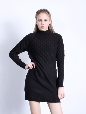 黑色波紋套頭針織女衫：修身顯瘦的時(shí)尚單品