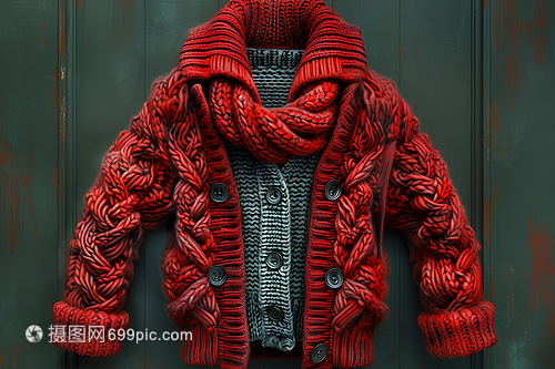 紅色針織開(kāi)衫 時(shí)尚與溫暖的完美融合