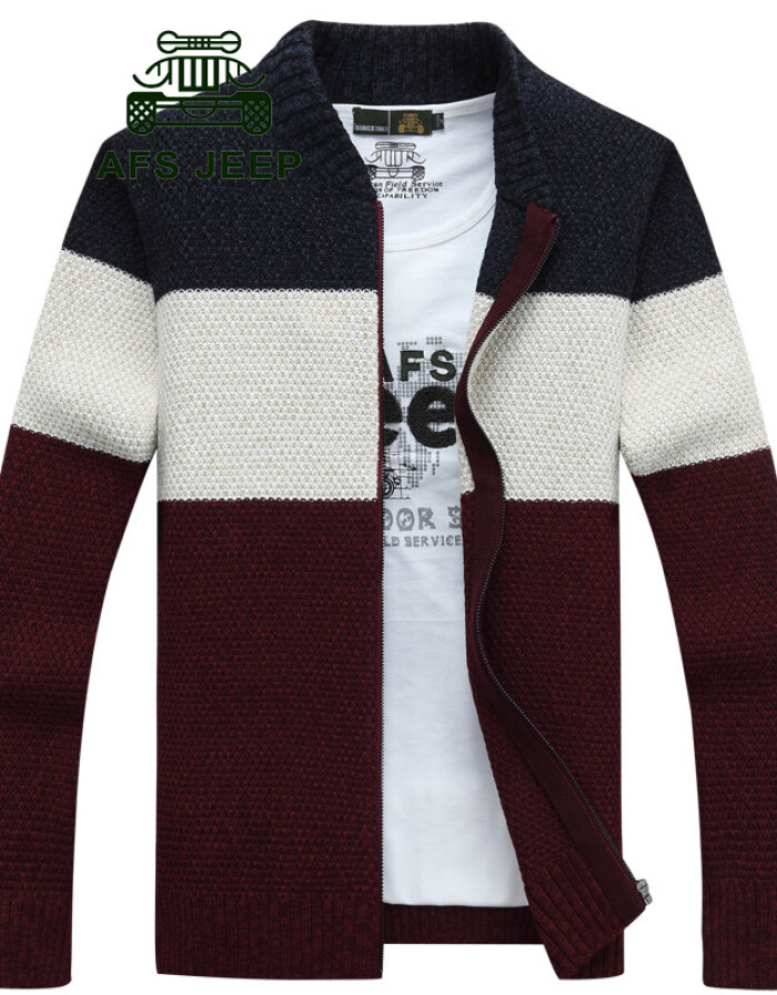 戰(zhàn)地吉普AFS JEEP新款秋冬男士立領(lǐng)開衫針織衫評測