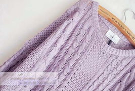 2012秋冬日系小清新 香芋紫麻花寬松針織衫的溫暖時(shí)尚