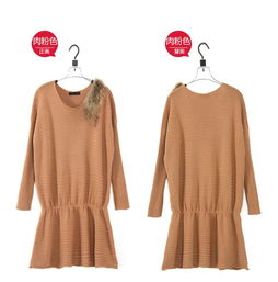 “韓版時(shí)尚新風(fēng)尚 EPIN11 億品新款貂子毛裝飾松緊收腰毛衣針織衫”